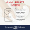 Sábanas 1 Plaza Juego 3 Piezas C/ Funda Almohadas Polyester Azul Sábanas 1 Plaza Juego 3 Piezas C/ Funda Almohadas Polyester Azul