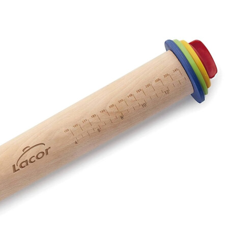 Palo de amasar con anillos 38cm Palo de amasar con anillos 38cm