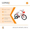 Bicicleta Urbana Infantil Rodada 16 Con Rueditas y canasto Rojo