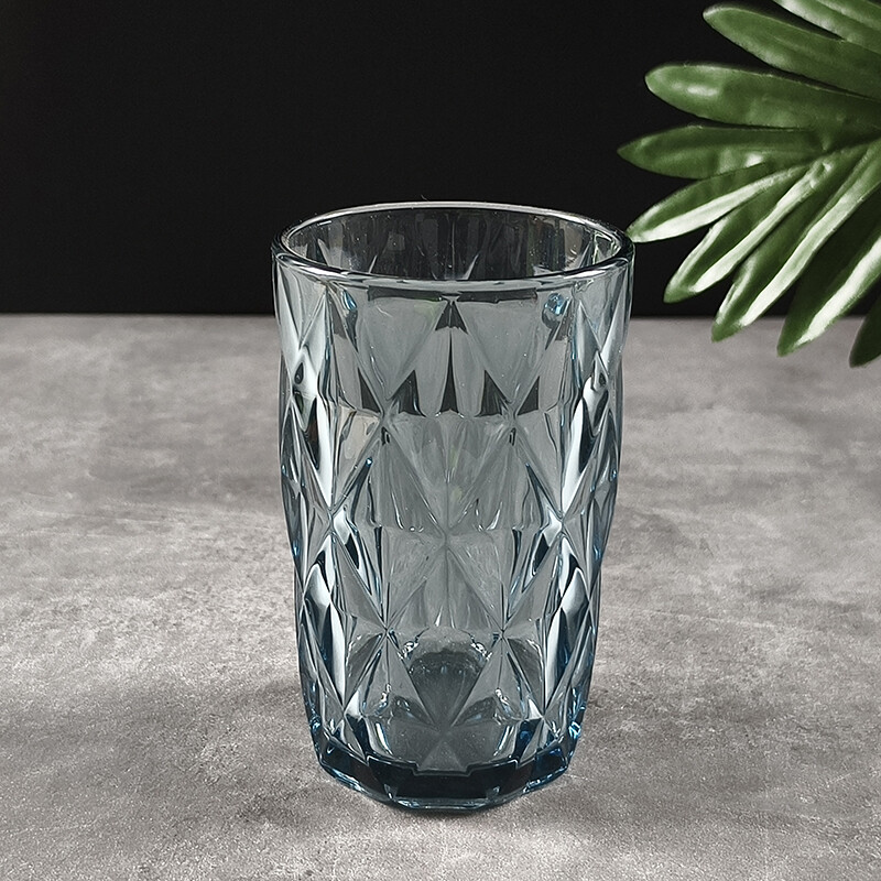 Vaso de Vidrio Alto Diseño Diamante Set 6 Unidades Vaso de Vidrio Alto Diseño Diamante Set 6 Unidades