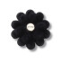 Jibbitz Black Velvet Flower 3 Multicolor