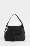 Mochila hobo con llavero negro