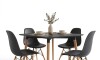 Juego de Comedor 4 Sillas Eames 80 Negro