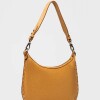 Cartera al hombro Luna en cuero gamuza Cuoio