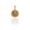 Dije San Benito-Oro bajo y Plata quemada-Sin piedra-CP8593 sinpiedra
