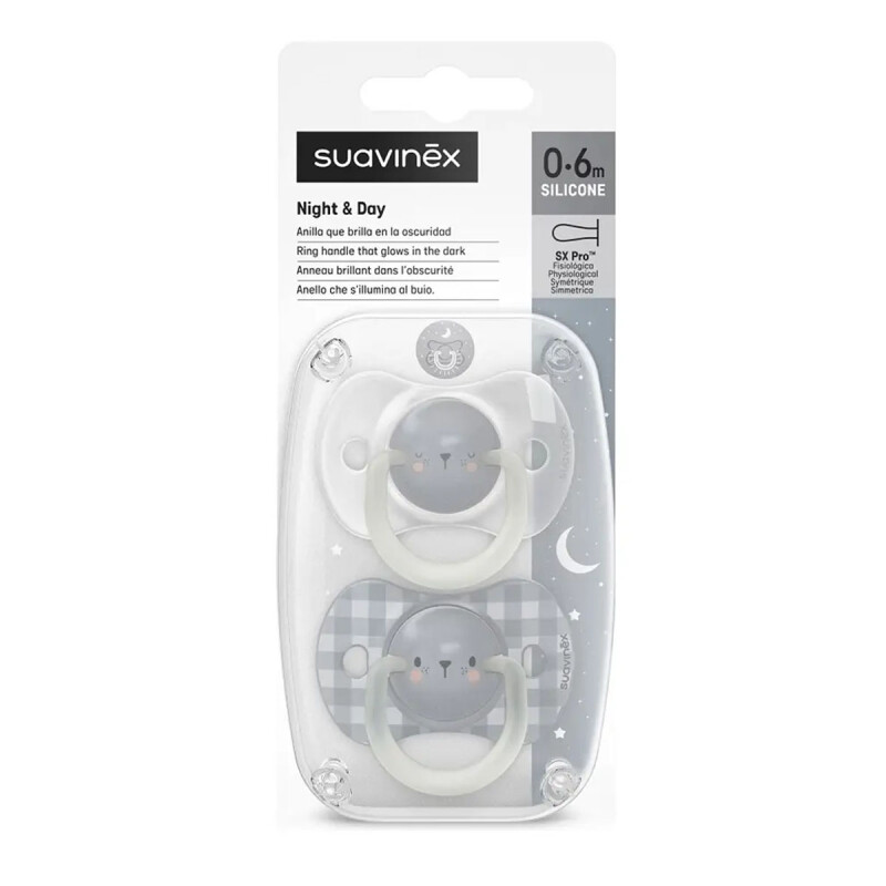Chupete SX Pro 0 a 6 meses Fisiológico Night & Day Suavinex Chupete SX Pro 0 a 6 meses Fisiológico Night & Day Suavinex