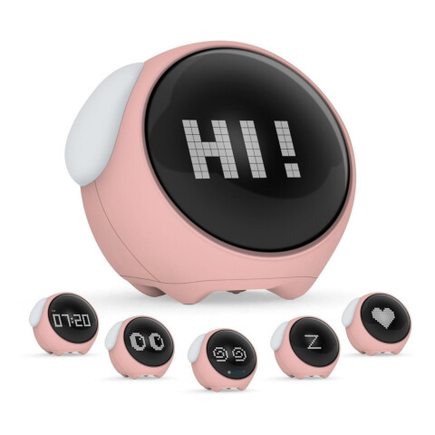 Reloj Despertador Emoji Cara Infantil Alarma Temperatura Variante Color Rosa