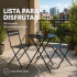 Set Juego Jardín Combohome Balcón Bistro Plegable 3 Piezas Negro 1