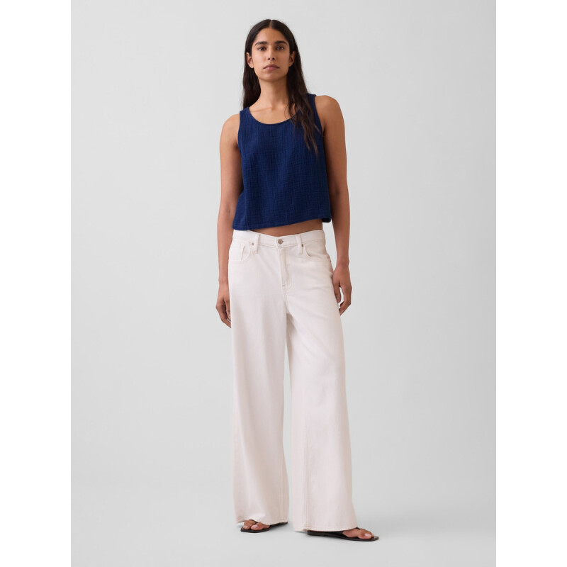 SL RACER SHELL TOP - GAUZE TAPESTRY NAVY TAPESTRY NAVY WASH