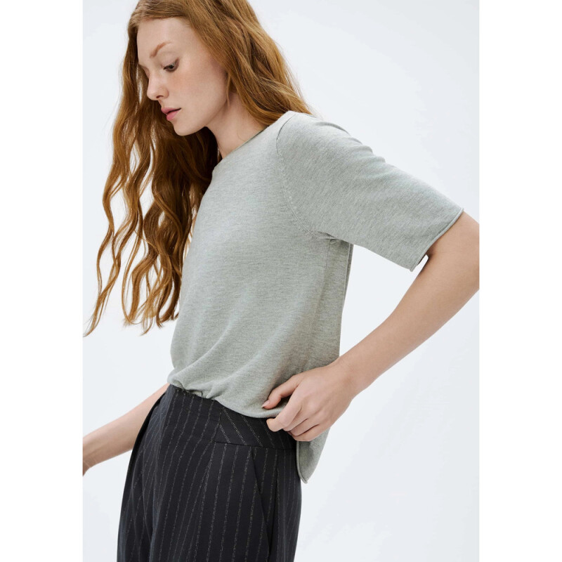 BLUSA FEM CINZA MESCLA