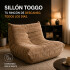 Sillón ComboHome Toggo 1 Cuerpo Lazy Sofa Puff Corderoy Marrón 1