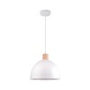 COLGANTE DECORATIVA CAMPANA E27 CON DETALLE EN MADERA BETA Blanco