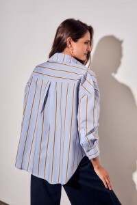 Camisa Rayada Azul