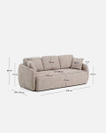 Sofá cama Laira 3 plazas de chenilla topo 218 cm FSC Mix Credit Sofá cama Laira 3 plazas de chenilla topo 218 cm FSC Mix Credit