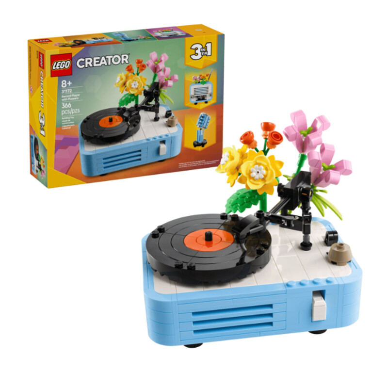 Tocadiscos con Flores 3 en 1 Creator Lego Tocadiscos con Flores 3 en 1 Creator Lego