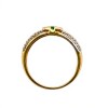 Anillo Solitario-Oro 18k-Piedra Esmeralda y Zirconia-AN9506 conpiedra