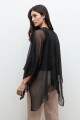 Ruana tejida lurex negro