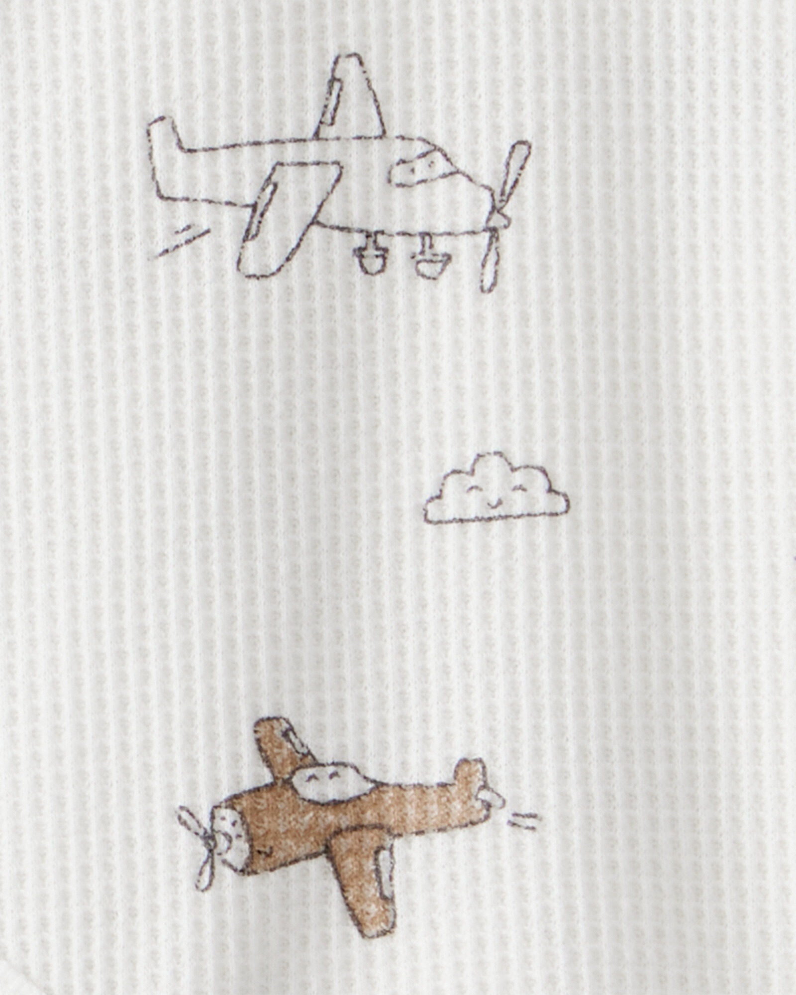 Set dos piezas de algodón, pantalón y body henley térmico, diseño aviones Sin color