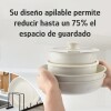 Batería De Cocina Selecta 5 Pzas Mango Extraíble Crema