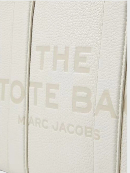MARC JACOBS - THE LEATHER SMALL TOTE BAG Blanco