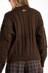 Cardigan Texturado Lana Chocolate