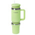 Vaso Térmico Acero inoxidable Doble 890ml + 295ml C/pajita Color Verde