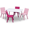 Juego de mesa y 4 sillas para niños rosa, fucsia y blanco Juego de mesa y 4 sillas para niños rosa, fucsia y blanco