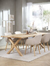 Silla de comedor ADSLEV tela beige/color roble Silla de comedor ADSLEV tela beige/color roble