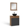 Mueble De Baño 1419 Artecas Bacha Acrílica + Espejo Nogal/Gris Grafito Mueble De Baño 1419 Artecas Bacha Acrílica + Espejo Nogal/gris Grafito