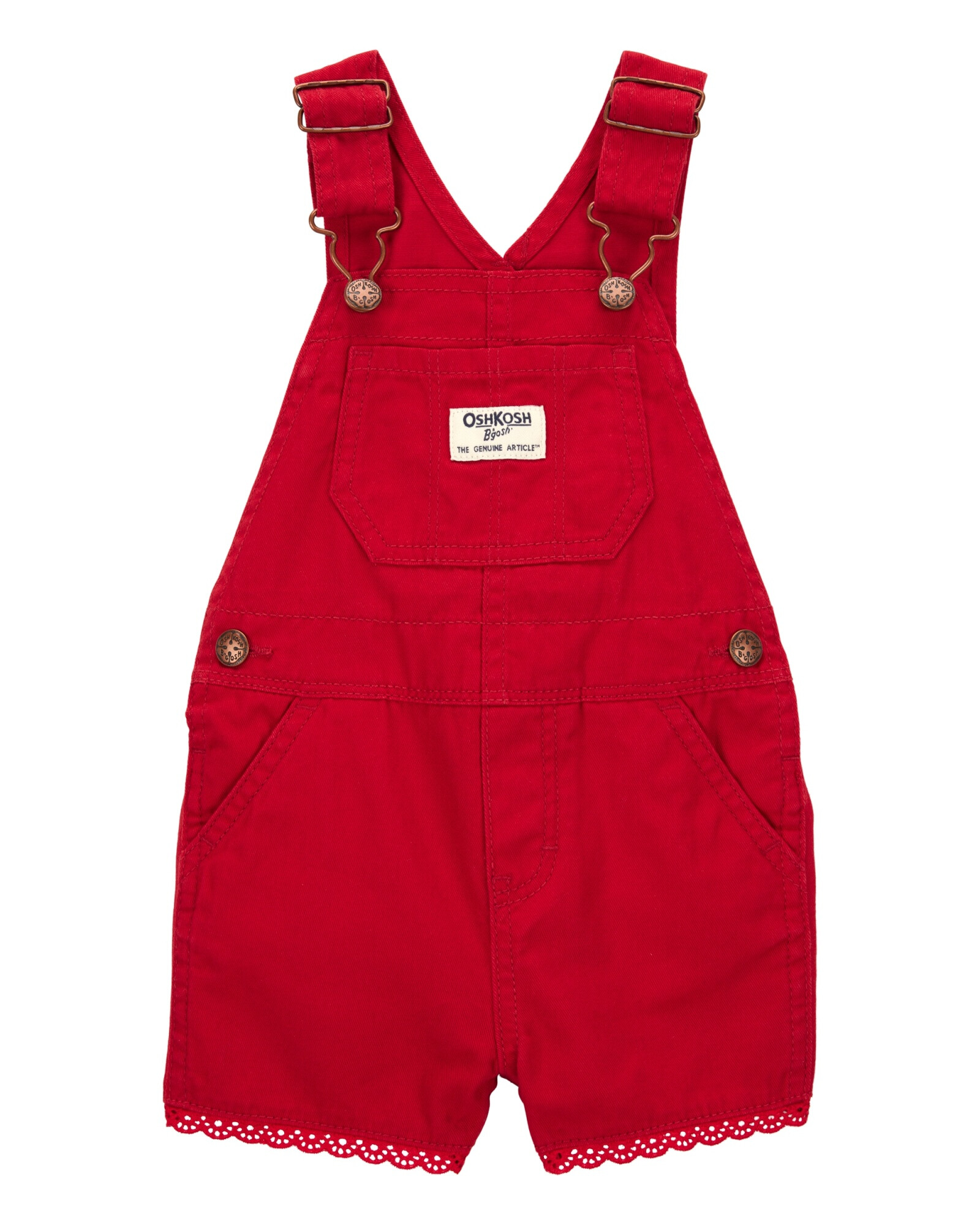 Enterito corto de sarga, con ribete de encaje Sin color