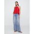 V-LACE TRIM HALTER TOP TOMATO SAUCE