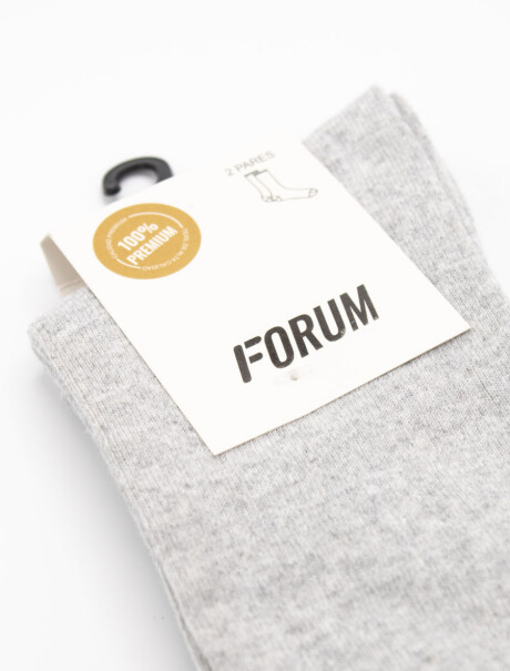 Media Casual Square Pack x 2 Pares Gris Claro