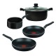 Batería de cocina Tefal 5 piezas antiadherentes | Color negro. Batería de cocina Tefal 5 piezas antiadherentes | Color negro.