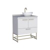 Mueble de baño de pie Suez Blanco 80 cm mesada granito blanco sin bacha Mueble De Baño De Pie Suez Blanco 80 Cm Mesada Granito Blanco Sin Bacha
