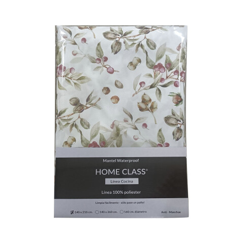 Mantel Redondo Waterproof Home Class 160 cm 4571 FLOR BLANCO