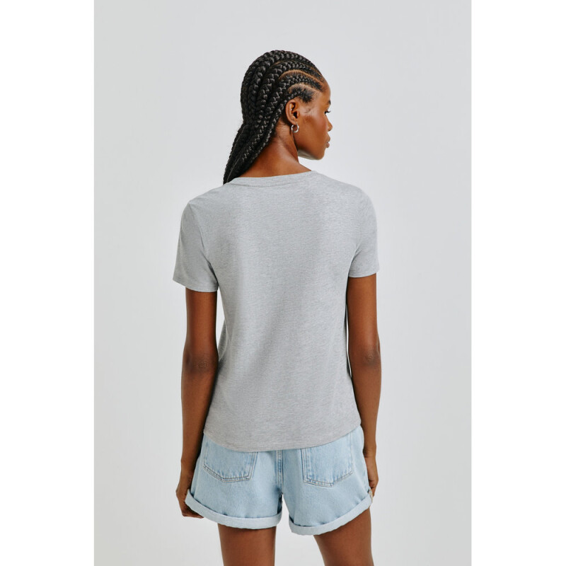CAMISETA MM FEM CINZA MESCLA