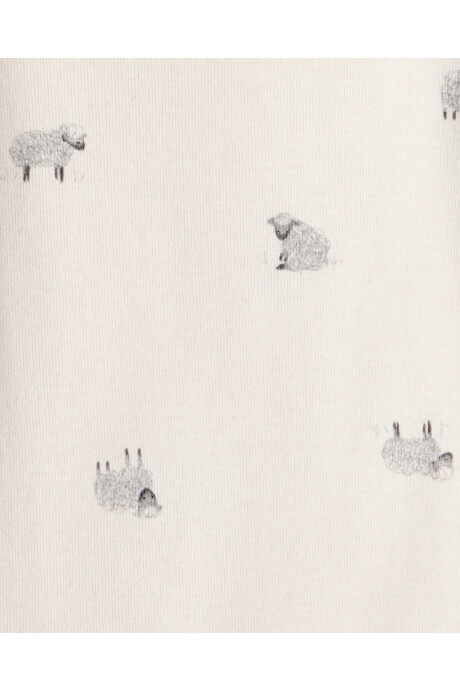 Set dos piezas de algodón, pantalón con tiradores y body, diseño ovejas Sin color