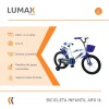 Bicicleta Urbana Infantil Rodada 16 Con Rueditas y canasto Azul
