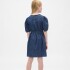 PUFF SLV BOW DRS - MED DNM MEDIUM WASH