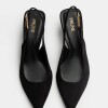 Stiletto Naomi en cuero nobuk Negro