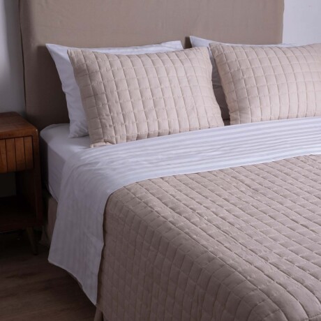 SET DE ACOLCHADO QUEEN POLIESTER NATURAL-BEIGE CHAMBRAY AVENA