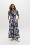Pantalón Sabi en Lino Blue Poppy Print