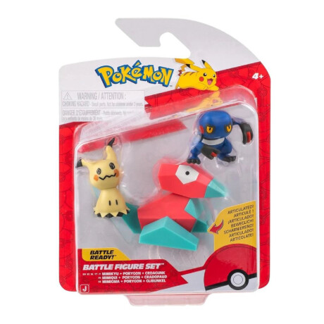 Pokémon Battle Figure Set - Mimikyu + Porygon + Croagunk Pokémon Battle Figure Set - Mimikyu + Porygon + Croagunk