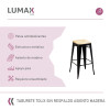 Taburete Tolix en metal y asiento de madera Negro