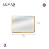 Espejo Horizontal Lumax Xindi Marco Rectangular 90 x 70cm Dorado