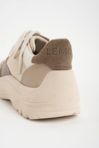 Zapatilla Cuero Combinada Nácar