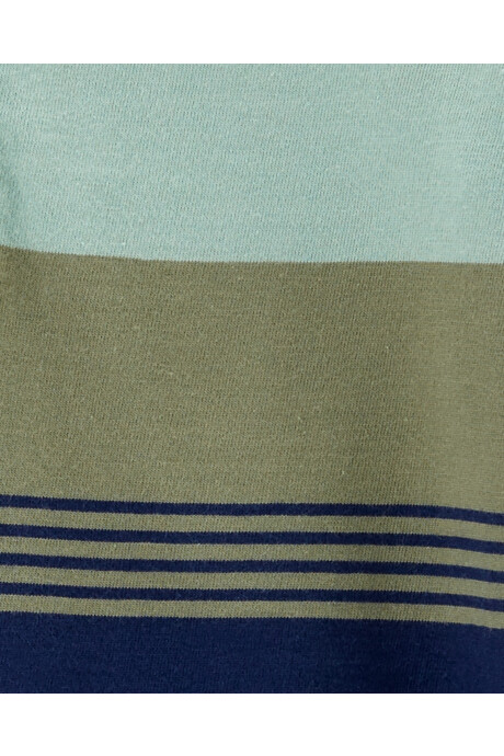 Remera henley de algodón diseño colorblock Sin color
