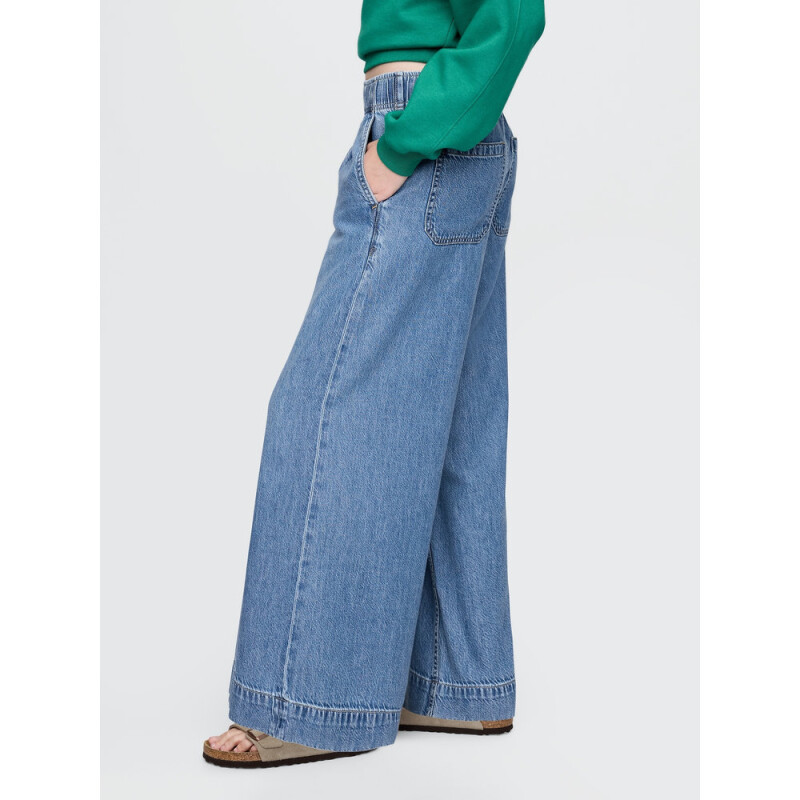 BAGGY EASY JEAN PLEATED MED MORGAN MEDIUM INDIGO 1