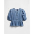 V-PUFF SLEEVE DENIM SHIRT MEDIUM INDIGO 15