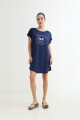 Vestido estampado AZUL MARINO
